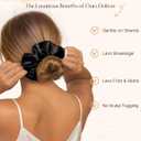 Yanibest 8 Pcs Satin Scrunchies - Silk Scrunchies Ponytail Holders, Soft Satin Hair Ties No DamageHair Accessories for Women Girls (Black)