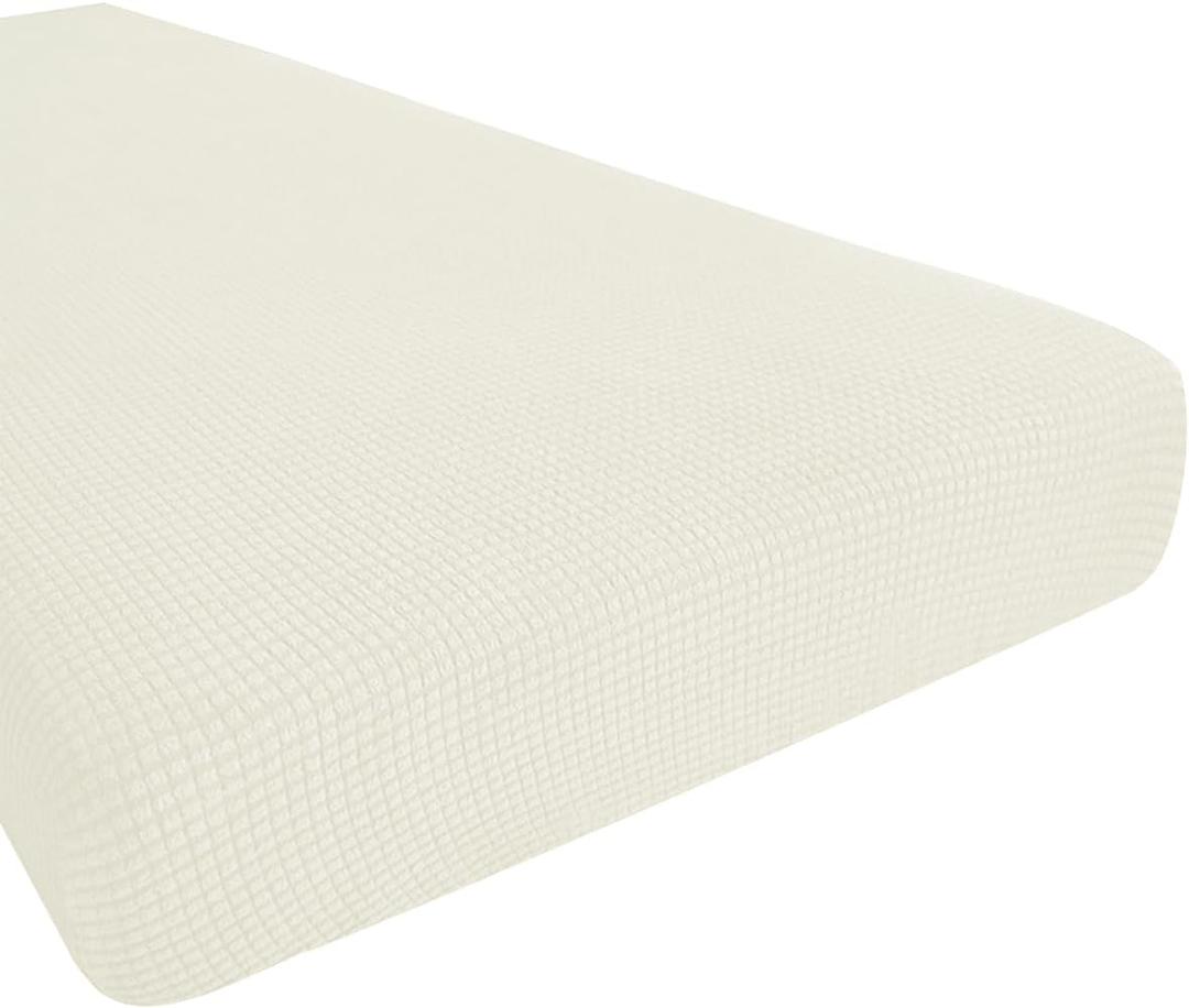 Hokway Couch Cushion Covers Stretch Cushion Covers Sofa Seat Cushion Slipcover Cushion Protector(CreamWhite, Medium) (Medium (1 Piece))