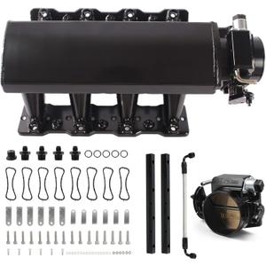Intake Manifold Compatible with Chevy 4.8 5.3 6.0 6.2 LS LS1 LS2 LS6 with 102mm Throttle Body Kits HTRACING
