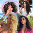 Gowit Pre Looped Deep Wave Crochet Hair 14 Inch 7 Packs Short Curly Ombre Grey Pre Twisted Ocean Wave Deep Twist Crochet Braids Synthetic Braiding Hair for Black Women