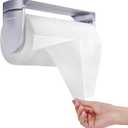 simpletome ONE Hand Tear Paper Towel Holder Under Cabinet Adhesive or Drilling Installation Aluminum Alloy + ABS (Pearl Chrome Silver)