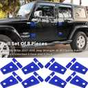 Door Hinge Cover Trim Exterior Accessories for Jeep Wrangler JK JKU Sport Rubicon Sahara X Unlimited 2-Door & 4-Door 2007-2018 (Blue 8PCS)
