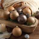 Lunmon 12 Pcs Brown Vintage Christmas Ornaments for Tree 3.15 Inch Textured Rustic Earth Toned Rust Christmas Balls Shatterproof Farmhouse Neutral Xmas Baubles for Home Decor DIY Party Gift