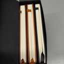 Lined Journal Notebook, A5 (5.7'' x 8.3"), 3 pieces, Journaling Notebooks for Men, Women & Kids, Leather Hardcover with closure, 96 pages, Lined Journal with Pen Holder, Office Supplies, Black, Brown & Beige