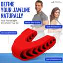 Double Chin Reducer Jaw Exerciser - Jawline Sculptor and Face Slimmer for Women and Men - Encourages Jaw Movement and Aids in Natural Jaw Function - Ideal for Mewing Practice, Red