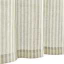 Vangao Christmas Kitchen Valance Linen Stripe Short Curtains Farmhouse Country Rustic Tickingstripe Light Filtering Rod Pocket Window Topper Treatments 16 Inch 1 Panel Green on Beige