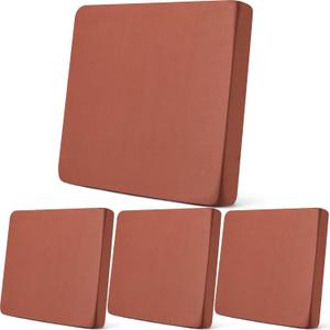 Newwiee Set of 4 Stretch Outdoor Patio Cushion Covers Sofa Couch Seat Chair Slipcovers Waterproof Cushion Cover Replacement Furniture Protector for Pets Washable(Seat Cover,Light Coffee)