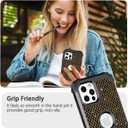 LONTECT for iPhone 12/iPhone 12 Pro Case Glitter Sparkly Bling 3 in 1 Shockproof Heavy Duty Hybrid Sturdy High Impact Protective Cover Case for Apple iPhone 12/12 Pro 6.1 inch,Shiny Black