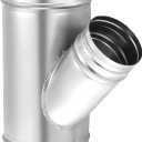 TOP-VIGOR 6 x 6 x 4 Inch Wye Shape Duct Splitter, 45 Degree Dust Fitting Adapter, 3 Way Duct Hose Connector, Galvanized Steel Branch for Exhaust Fan, Dryer Vent Hose, Industrial HVAC Ventilation