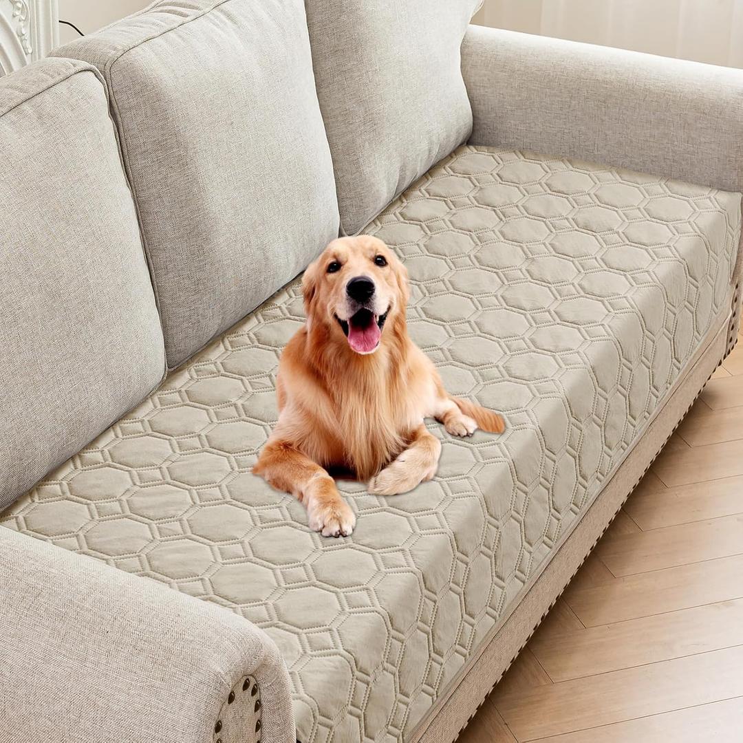 ZNSAYOTX Ultimate Cozy Blankets (30"x70") 100% Waterproof Sofa Mat Blanket for Dog Pets, Bed Couch Protector with Non-Slip Back Washable Durable, Pee Scratch Proof Easy to Clean (Khaki)