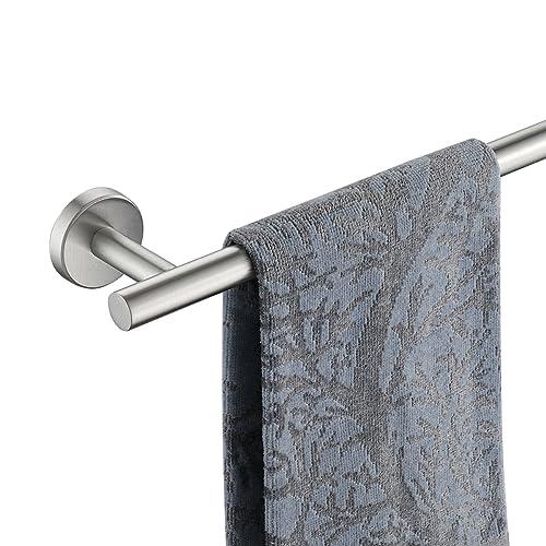 JQK Bath Towel Bar, 27 Inch 304 Stainless Steel Thicken 0.8mm Single Towel Rack for Bathroom, Towel Holder (Brushed Finished) Wall Mount, 30.15 in Total Length, TB110L27-BN