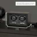 ROTHWELL Double Watch Winder for Automatic Watches with Quiet Motor with Multiple Speeds and Rotation Settings (Black/Grey)