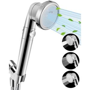 Luxsego Filtered Shower Head for Hard Water with Stop, High Pressure 4-Mode Shower Heads Built-in Power Spray to Clean Corner, Tub & Pets, Water Softener Handheld Shower to Remove Chlorine & Fluoride
