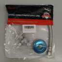 Toilet Connector Water Line Kit with 12" Length Long 3/8" COMP x 7/8" BC Toilet Connector Hose, 1/2 inch NOM Inlet x 3/8 inch OD Compression Outlet Angle Shut Off and Escutcheon Plate