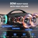 ZEALOT Bluetooth Speaker Wireless with Lights, 80W Loud Booming Bass, USB/3.5mm AUX/TF Card Input, IPX6 Waterproof, BT 5.2, 24H Playtime, TWS Pairing, Big Portable Speaker for Outdoor Home Party Beach