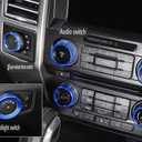 ERIDANUS Auto Accessories Fit for Ford F150 2015+Air Conditioner Switch & 4WD & Headlight Knob Button Trim & One-Button Start Switch (Blue for High Configuration) Aluminum Alloy 7PCS
