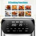 Air Fryer 6.2 QT Large Capacity Oilless Hot Air Fryers Oven 1500W Healthy Cooker with 10 Presets, Digital LCD Touch Screen, Visual Cooking Window, Non-Stick Basket, Included Recipe (Silver-L)