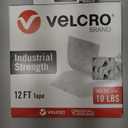 VELCRO Brand Heavy Duty Tape | 12 Foot Roll | Strong Sticky Back Adhesive Holds up to 10 lbs | Industrial Strength Fasteners for Indoor or Outdoor Use | 1-1/2in Width, White (VEL-30837-USA)