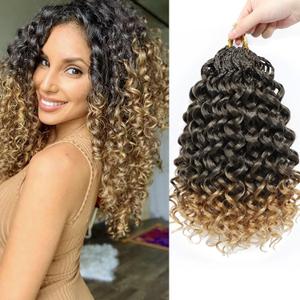 7 Packs Gogo Curl Crochet Hair for Women 14 Inch Pre-Twisted Curly Crochet Hair Deep Ocean Beach Curl Crochet Braids Synthetic Braiding Hair Extensions (14 Inch, 1B/27)