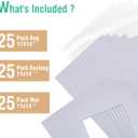 Acid Free 25 Pack 11x14 Pre-Cut Mat Board Show Kit for 8x10 Photos, Prints or Artworks, 25 Core Bevel Cut Matts and 25 Backing Boards and 25 Crystal Plastic Bags, White