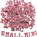 130pcs Iron on Letter Patches 0.7 inch, 5 Sets of 26 Embroidered Alphabet A-Z Patches for Clothing Jackets Hats Backpacks Jeans Red
