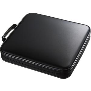 SANWA 160 Capacity CD Case, Large CD Sleeves, Portable DVD VCD Storage Box, Portable Zipper Bag, EVA Protective Blu-ray Wallet with Handle, For Car, Home, Office, Games Disc, Audio Music, Black