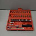 Egofine 46 Pieces 1/4 inch Drive Socket Ratchet Wrench Set, with Bit Socket Set Metric and Extension Bar for Auto Repairing and Household, with Storage Case
