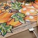Romanstile Fall Table Runner - 13 X 48 Inch - Wood Pumpkin Leaves Thanksgiving Autumn Kitchen Dining Table Decor, Farmhouse Style Home Decoration for Dining, Party, Holiday