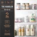 BINO | Plastic Storage Bins, Medium - Deep | THE HANDLER COLLECTION | Multipurpose Organizer Bins | Kitchen Pantry Organizers and Storage | Clear Containers for Organizing Home | Freezer Organizer