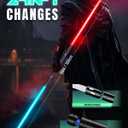 Dueling Lightsaber Toy Real Lightsaber 20 Colors 4 Modes Sounds 2-in-1 Detachable Light Saber Type-C Rechargeable Light Saber for Kids and Adults Cosplay Dress Up Parties