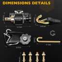 Ladder Rack Ratchet Straps with J-Hook (4 PCS), 1.4" Black Square Tube Mount, 1.5" Wide x 7.5' Long Black Retractable Ratchet Tie Down Strap Roof Rack, 500 lbs Load Heavy Duty, Cargo Buckle Lock Strap