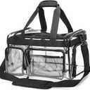 Yarwo Clear Bag Stadium Approved with Shoe Compartment, Collapsible Clear Sports Duffle Tote Bag with Adjustable Strap for Travel Work Concerts Baseball Golf Football Basketball Stadium Events