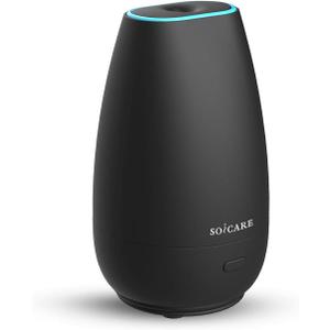 SOICARE Car Diffuser for Essential Oils, Small Portable Car Essential Oil Diffuser with Built-in USB Cable, Mini Aromatherapy Air Scent Humidifier Diffuser for Travel/Office/Home (Elegant Black)