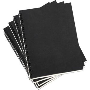 2 x 4 Pack College Ruled Notebook, Soft Black Cover Spiral Notebook, Memo Notepad Sketchbook, Students Office Business Diary Spiral Book Journal, 50 Pages, 25 Sheets, 10 x 7.5 Inch