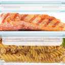Luvan 60oz Large Glass Food Storage Containers with Lids,Glass Meal Prep Containers/Bento Boxes/Lunch Containers,BPA Free & Leak-Proof for Microwave,Oven,Freezer and Dishwasher Safe(2Pcs)