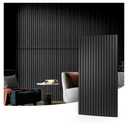 Art3d 2 Wood Slat Acoustic Panels for Wall and Ceiling - 3D Fluted Sound Absorbing Panel with Wood Finish - Matte Black