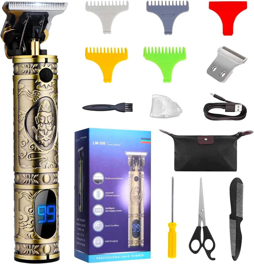 Suttik Hair Clippers for Men with Replacement Blade, Professional Hair Trimmer for Barber, T-Blade Edgers Clippers, Close-Cutting Trimmers, Cordless Clippers for Hair Cutting