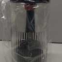 Makeup Brush Holder with Lid, One-Hand Press Open/Close Mechanism Cosmetic Tools Organizer, Clear Waterproof Dustproof Make Up Storage for Vanity, Bathroom Countertop-Black-Red Ball