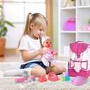 AuntyFey Baby Doll with Accessories Set, Baby Dolls Set for Toddler Girls 3-5 6-12, Baby Doll Playset, Baby Dolls for 5 Year Old Girls, Baby Doll Toys Pretend Play Toy(Backpack)