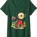 Funny Santa Claus Tractor Cows Farm Farmer Christmas Holiday T-Shirt, S