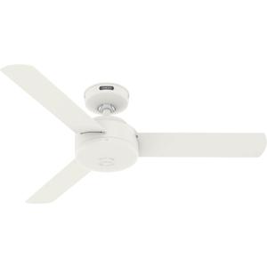 Hunter 44 inch Indoor Ceiling Fan No Light - White Modern Ceiling Fan without Light, 3 Blades, Standard Mount, For Bedroom, Living Room, or Kitchen, Wall Control - Presto 51848, Matte White