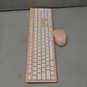 LeadsaiL Pink Wireless Keyboard and Mouse Combo, Full-Sized Ergonomic Computer Keyboard, 2.4GHz Cordless Keyboard Silent Mouse Set with 2-in-1 USB Receiver, 12 FN Shortcuts for Windows Laptop, PC/Mac