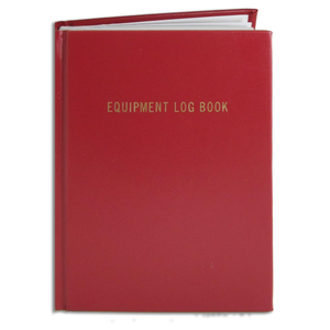 BookFactory Equipment Log Book - 168 Pages 5'' x 7'' Red Cover Section Sewn Hardbound (Made in USA)