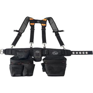Dead On Tools - 1680 Denier Poly Carpenters Tool Belt with Suspenders (HDP400945) , Black