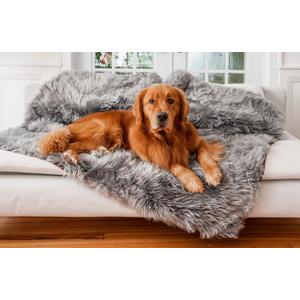 PupProtector Waterproof Throw Blanket for Dogs and Cats, Pet Blanket Cover for Couches, Sofas, Beds, Car Seats, Furniture, Calming Soft Faux Fur, Charcoal Grey, Large (80" L x 62" W)