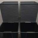 Mueller M-Resin Heavy Duty Tall Planters for Outdoor Plants, Indoor Grande Plant Pots, Boxes, Trees, Flower Pots, 2-Piece Set, 24, Modern Design, Built-in Drainage, Front Porch Decor, Dark Gray