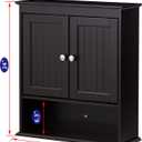 Spirich Bathroom Cabinet Wall Mounted, Wood Hanging Cabinets with Doors and Shelves, Medicine Cabinet Over The Toilet, Espresso, 21.5 inches x 24 inches x 7.48 inches