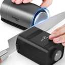 Longzon ZForge Electric Rolling Knife Sharpener Adjustable 1025 Angles, Easy Sharpening, Professional Kitchen Knife Sharpener Kit with Diamonds Discs for All Kitchen Knife Sets