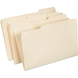 Staples Manila File Folders, Legal, 3 Tab, Assorted Position, 100/Box