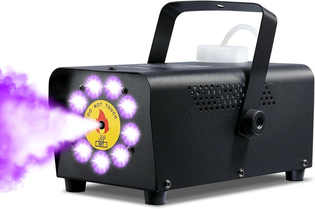 Fog Machine Theefun Smoke Machine 2500CFM 9 LED 12 Color Lights Strobe Effect Portable 350ml Big Tank Capacity with Wireless Remote Control Stage Smoke Machine Indoor Outdoor for Wedding DJ Party
